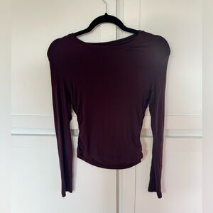 Athleta Maroon Ribbed Shirt